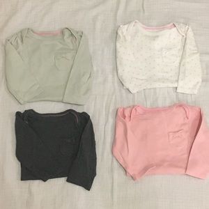 4 Girl’s Cloud Island Brand LS onesies
